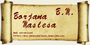 Borjana Masleša vizit kartica